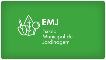 Botao Verde escrito EMJ - Escola Municipal de Jardinagem